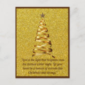 Golden Ribbon Weihnachtsbaum Postkarte (Vorderseite)