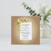 Golden Ribbons und Starfish Bubbles Sand Einladung (Stehend Vorderseite)