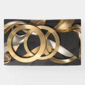 Golden Rings Abstrakt Art - Modernes Luxus Design Banner (Horizontal)