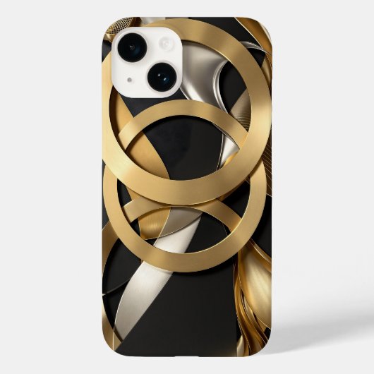 Golden Rings Abstrakt Art - Modernes Luxus Design Case-Mate iPhone Hülle (Rückseite)