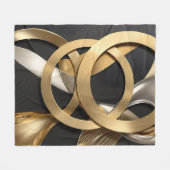 Golden Rings Abstrakt Art - Modernes Luxus Design Fleecedecke (Vorderseite (Horizontal))