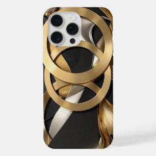 Golden Rings Abstrakt Art - Modernes Luxus Design iPhone 15 Pro Max Hülle