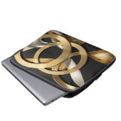 Golden Rings Abstrakt Art - Modernes Luxus Design Laptopschutzhülle (Vorne Knopf)