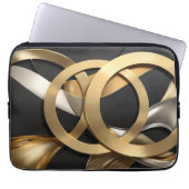 Golden Rings Abstrakt Art - Modernes Luxus Design Laptopschutzhülle (Vorderseite)