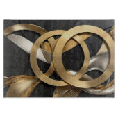 Golden Rings Abstrakt Art - Modernes Luxus Design Schneidebrett (Vorderseite)