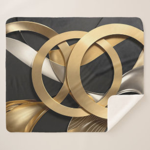 Golden Rings Abstrakt Art - Modernes Luxus Design Sherpadecke