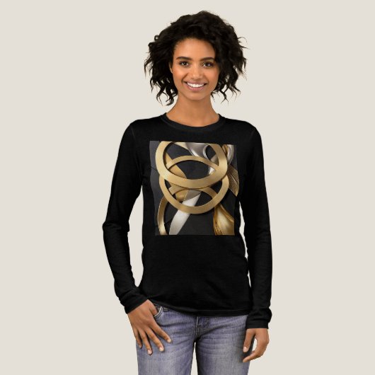 Golden Rings Abstrakt Art - Modernes Luxus Design Tri-Blend Shirt (Volle Vorderseite)