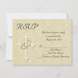 Golden Rings Christlich Wedding RSVP Card