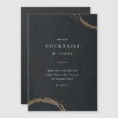 Golden Rings Cocktail Party Einladung (Vorne/Hinten)