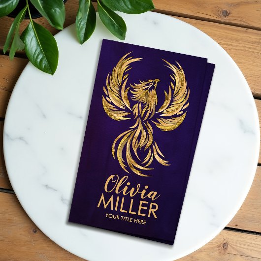 Golden Rising Phoenix Bird Visitenkarte