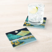 Golden River Glasuntersetzer (Schrägansicht)