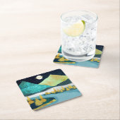 Golden River Rechteckiger Pappuntersetzer (Vor Ort)