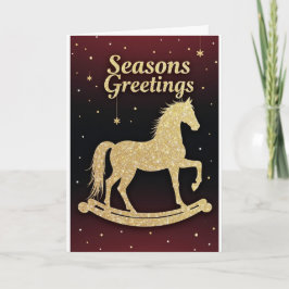 Golden Rocking Horse – Holiday Card Karte