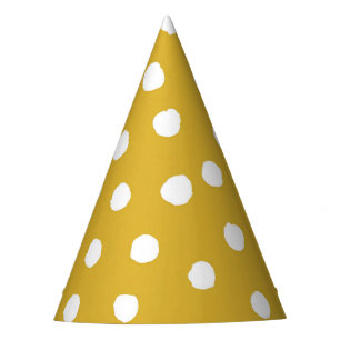Golden Rod Dots Party Hat Partyhütchen