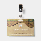 Golden Rolling Hills Name Tag Ausweis (Vorderseite mit Clip)