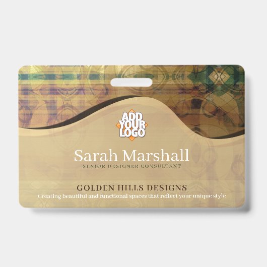 Golden Rolling Hills Name Tag Ausweis (Vorderseite)