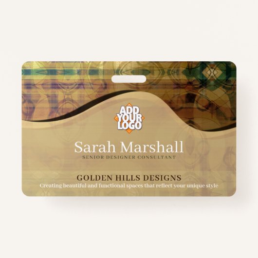 Golden Rolling Hills Name Tag Ausweis (Vorderseite)
