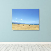 Golden Rolls of Hay and Deep Blue Sea Design Leinwanddruck (Insitu (Holzboden))