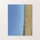 Golden Rolls of Hay and Deep Blue Sea Design Puzzle (Vertikal)