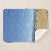 Golden Rolls of Hay and Deep Blue Sea Design Sherpadecke (Vorderseite (Horizontal))