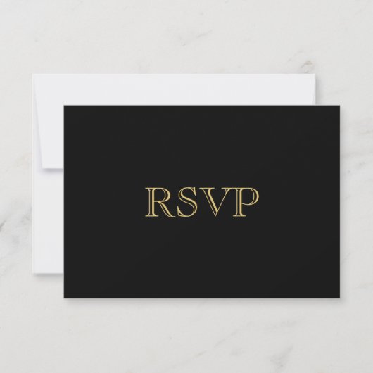 Golden Romance Art Deco RSVP Karte (Vorderseite)