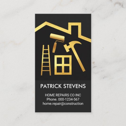 Golden Roof Handyman Tools Reparatur Visitenkarte (Vorderseite)