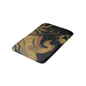 Golden Rooster Bird Japanisch Klassische Antike Badematte (Schrägansicht)