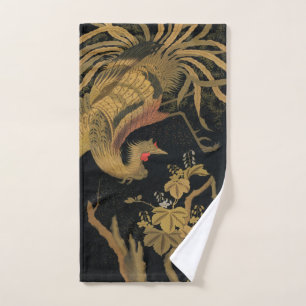 Golden Rooster Bird Japanisch Klassische Antike Badhandtuch Set