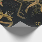 Golden Rooster Bird Japanisch Klassische Antike Geschenkpapier (Ecke)