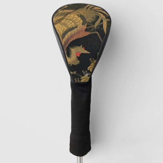 Golden Rooster Bird Japanisch Klassische Antike Golf Headcover (Vorderseite)
