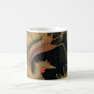 Golden Rooster Bird Japanisch Klassische Antike Kaffeetasse