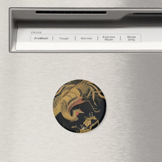 Golden Rooster Bird Japanisch Klassische Antike Magnet (In Situ (Geschirrspüler))