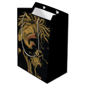 Golden Rooster Bird Japanisch Klassische Antike Mittlere Geschenktüte (Rückseite Schrägansicht)