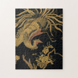 Golden Rooster Bird Japanisch Klassische Antike Puzzle