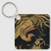 Golden Rooster Bird Japanisch Klassische Antike Schlüsselanhänger (Vorderseite)