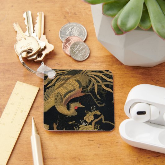 Golden Rooster Bird Japanisch Klassische Antike Schlüsselanhänger (Schreibtisch)