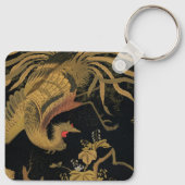 Golden Rooster Bird Japanisch Klassische Antike Schlüsselanhänger (Rückseite)
