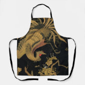 Golden Rooster Bird Japanisch Klassische Antike Schürze (Vorderseite)