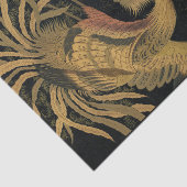 Golden Rooster Bird Japanisch Klassische Antike Seidenpapier (Ausschnitt)