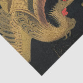 Golden Rooster Bird Japanisch Klassische Antike Seidenpapier (Ausschnitt)