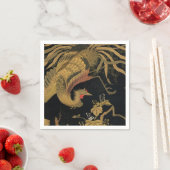 Golden Rooster Bird Japanisch Klassische Antike Serviette (Beispiel)