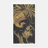 Golden Rooster Bird Japanisch Klassische Antike Serviette (Vorderseite)