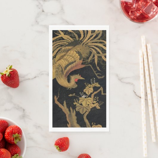 Golden Rooster Bird Japanisch Klassische Antike Serviette (Beispiel)