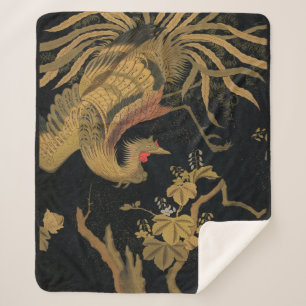 Golden Rooster Bird Japanisch Klassische Antike Sherpadecke