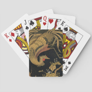 Golden Rooster Bird Japanisch Klassische Antike Spielkarten