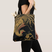 Golden Rooster Bird Japanisch Klassische Antike Tasche (Von Nahem)