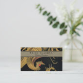 Golden Rooster Bird Japanisch Klassische Antike Visitenkarte (Stehend Vorderseite)