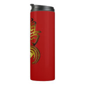 Golden Rooster Chinese Ideogram Zodiac Birthday TT Thermosbecher (Nach rechts gedreht)