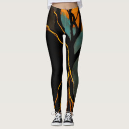 Golden Roots and Twilight Tree Leggings
