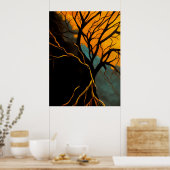 Golden Roots and Twilight Tree Poster (Küche)